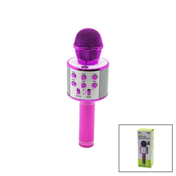 WİRELESS MİKROFON KARAOKE - HOPARLÖR USB ŞARJLI USB - TF - AUX RENKLİ KROM KAPLAMA PİL:800mAh - DC 5V BLS-25 (5343)