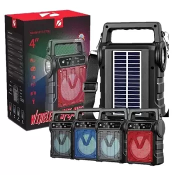 KTS-1706 Taşınabilir Güneş Enerjili Fenerli Bluetooth Hoparlör (5343)