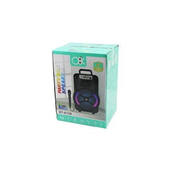 8 İNÇ SPEAKER MİKROFONLU IŞIKLI HOPARLÖR 2400mAh BLUETOOTH USB - AUX - TF - BLUETOOHT - DC 5V  BT-8105 (5343)