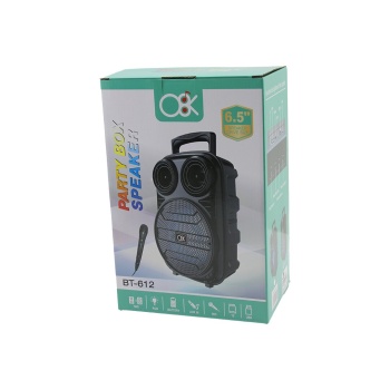 6.5 İNÇ BLUETOOTH WİRELESS MİKROFONLU HOPARLÖR - SPEAKER USB SARJLI AUX - TF - USB  BT-612 (5343)