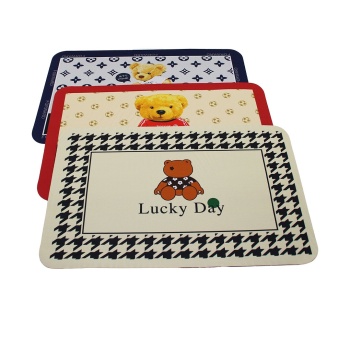 DİKDÖRTGEN SU EMİCİ - SİHİRLİ BANYO PASPASI RENKLİ DESENLİ - RESİMLİ ELASTİK  57 X 37.5CM (5343)