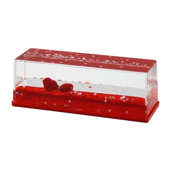 KIRMIZI SU - KALP - YILDIZ DİKDÖRTGEN MİKA YÜZEN BATMAYAN KALP DEKORATİF BİBLO AKVARYUM 15X5.2X5.3CM (5343)