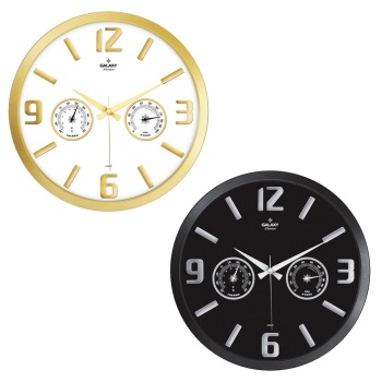 TERMOMETRELİ ISI - NEM ÖLÇER KABARTMA RAKAMLI DUVAR SAATİ (5343)