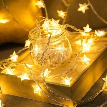 20 Adet Mini Yıldız Led 5 Metre Günışığı Rengi Dekoratif Led (5343)