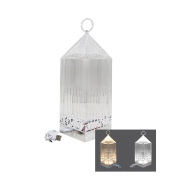 PİRAMİT KRİSTAL 3 RENK LED DOKUNMATİK USB ŞARJLI MASA LAMBASI (5343)