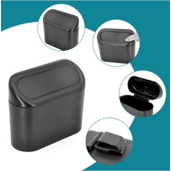 Araba Çöp Kutusu Kapaklı Organizer Siyah (5343)