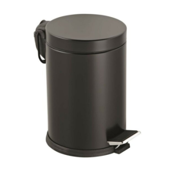 3LT SİYAH PEDALLI METAL ÇÖP KOVASI (5343)