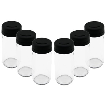 6 PCS CAM - 225ML BAHARATLIK - TUZLUK PLASTİK KAPAK (5343)