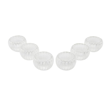 6 PCS   ÇİZGİLİ CAM  ÇİFT CİDARLI LOKUMLUK - SOSLUK  50 ML (5343)