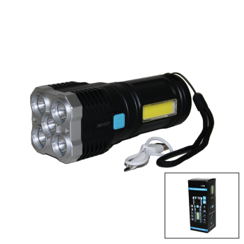 5IN1 + COB LED USB ŞARJLI EL FENERİ (5343)