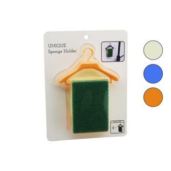 ASKI STANDLI RENKLİ PLASTİK - YAPIŞKANLI BULAŞIK SÜNGERİ 16X11X3.4CM (5343)