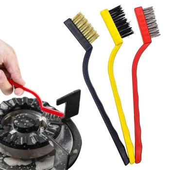 3 lü Detaylı Temizlik Bakır,Demir ve Sert Plastik Tel Fırça (5343)