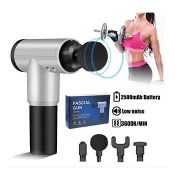 Fascial Gun RH-320 6 Kademe Hız Ayarlı, 4 Parça Başlıklı, Usb Şarjlı, Masaj Tabanca Aleti (5343)
