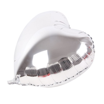 Kalp Balon Folyo Gümüş 45 cm 18 inç (5343)