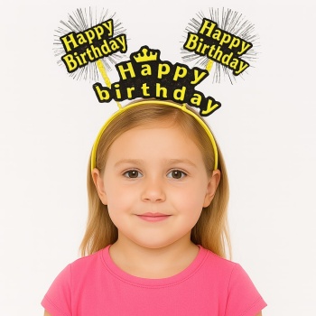 Doğum Günü Kutlaması İçin Sarı Taç – Işıltılı Yazılı Parti Tacı (5343)