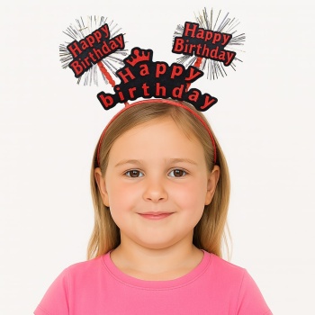 Doğum Günü Kutlaması İçin Kırmızı Taç – Işıltılı Yazılı Parti Tacı (5343)