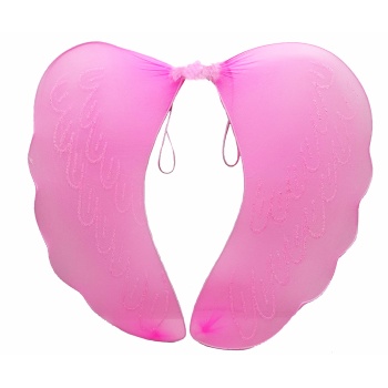 Pembe Renk Ortası Pembe Tüylü Tül Peri Kanadı 40x50 cm (5343)