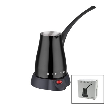 SİYAH ELEKTİRKLİ CEZVE TÜRK KAHVE MAKİNESİ 5 FİNCAN - 400ML HAZNE PASLANMAZ ÇELİK 360 DERECE DÖNEBİLME SCM-2960 (5343)
