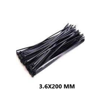 PLASTİK ÇIRT KELEPÇE 100 PARÇA SİYAH 3.6X200MM. (5343)