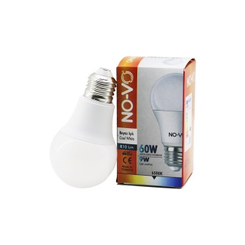 NO-VO 9W=60W E27 BEYAZ LED AMPUL 6500K - 810Lm (5343)