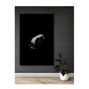 Çerçeve Görünümlü Dekoratif Ahşap Kare Zıtlıkların Dansı Tablosu Ev/Ofis/İşyeri Tablo