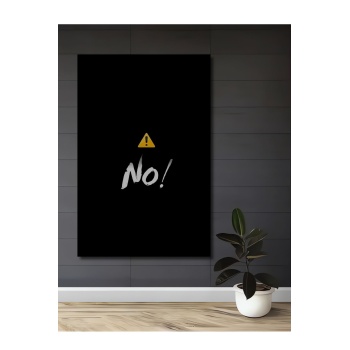 Çerçeve Görünümlü Dekoratif Ahşap Kare Uyarı Hayır Tablosu Ev/Ofis/İşyeri/Salon/Mutfak/Banyo Tablo