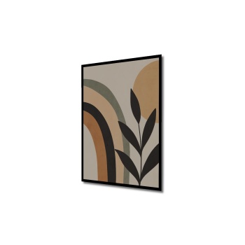 Çerçeve Görünümlü Dekoratif Ahşap Kare Soyut Doğa Tablosu Ev/Ofis/İşyeri/Salon/Mutfak/Banyo Tablo