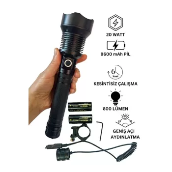 Wison WS-5412 Tüfek Feneri, Geniş Açı Avcı El Feneri 20 Watt (5343)