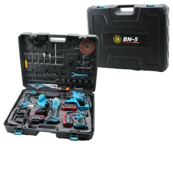 BN-5 5PCS USTA ELEKTRİKLİ ALET SETİ ŞARJLI=36V -5.0Ah MATKAP - HİLTİ - TAŞLAMA - SOMUN SÖKME - DAL BUDAMA TESTERE PLASTİK ÇANTALI (5343)