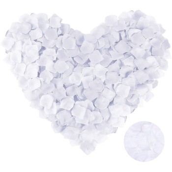 Beyaz Renk Gül Yaprağı Şekilli Konfeti 10 Paket 1000 Adet (5343)