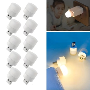 USB Mini Top LED 10’lu Aydınlatma Seti – Sıcak Renkli Gece Lambası, Enerji Tasarruflu Mikro LED Işıklar (5343)