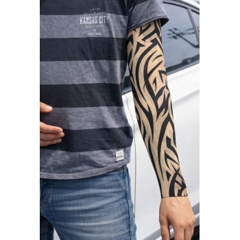 Giyilebilir Kol Dövmesi Çorap Dövme 3D Baskılı Kol Bacak Dövme 2 Adet Model 2 (5343)