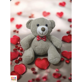 25 cm Gri Peluş Ayıcık – Yumuşak Dokulu, Sevimli ve Hediyeli