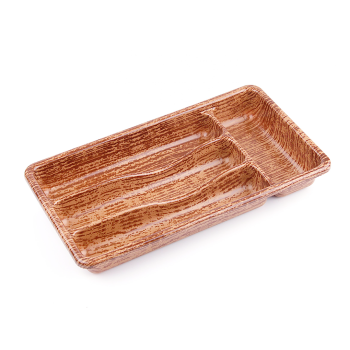 AHŞAP RENK - 4 BÖLMELİ ÇEKMECE İÇİ KAŞIKLIK 36X20CM (5343)