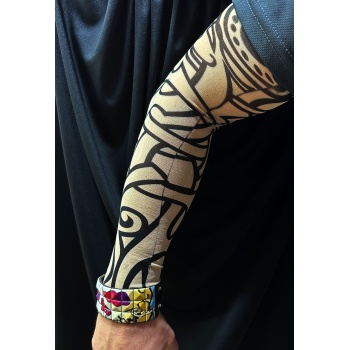 Giyilebilir Kol Dövmesi Çorap Dövme 3D Baskılı Kol Bacak Dövme 2 Adet Model 12 (5343)