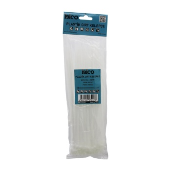 100PCS BEYAZ   3.6X250MM  PLASTİK CIRT KELEPÇE (5343)