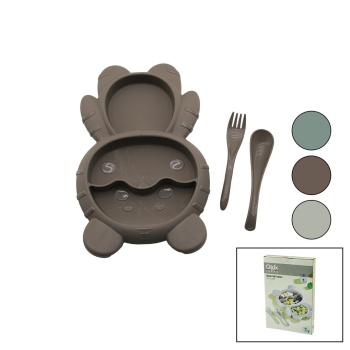 AYICIK MODEL=3 BÖLMELİ BEBEK BESLENME SETİ 3PCS=MAMA KABI-KAŞIK-ÇATAL 500ML RENKLİ PLST (5343)