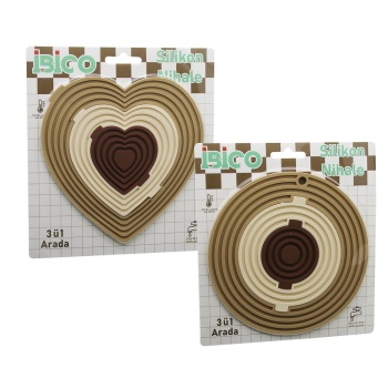 3İN1= BÜTÜN - 3 BOYA AYRILIR   SİLİKON  MAT - NİHALE  KALPLİ=7.7-12.5-19CM   YUVARLAK=7-12.5-19.5CM (5343)