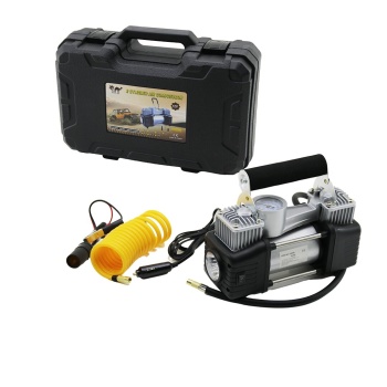 ÇİFT SİLİNDİR OTO - ARAÇ HAVA KOMPRESÖRÜ DC/12V - 23Amp - 150PSI FENERLİ BAR GÖSTERGELİ (5343)