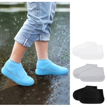 Silikon Ayakkabı Kılıfı Kaymaz Su Kir Geçirmez   L Beden Siyah (5343)