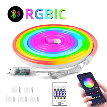 Neon LED Esnek Aydınlatma - RGB MAGIC SMART - 5 Metre Paket IP67 - Uzaktan Kumanda + Uygulama (5343)