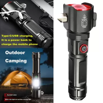 Şarjlı El Feneri  Yüksek Güçlü LED Işık USB ile Şarj ESCAPE RESCUE (5343)