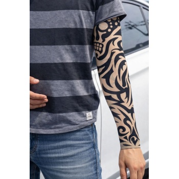 Giyilebilir Kol Dövmesi Çorap Dövme 3D Baskılı Kol Bacak Dövme 2 Adet Model 9 (5343)