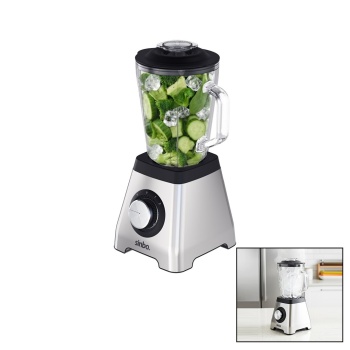 TURBO DOĞRAYICI BLENDER BUZ KIRICI 6LI BIÇAK=PASLANMAZ ÇELİK - 1.5LT CAM HAZNE 2 KADEME HIZ 400W 18000 DEVİR/DK HAZNE=1.6LT SHB-7519 (5343)