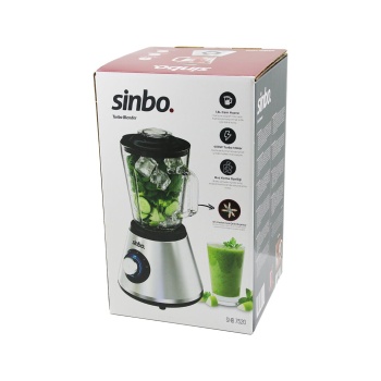 TURBO DOĞRAYICI BLENDER BUZ KIRICI 6LI BIÇAK=PASLANMAZ ÇELİK - 1.5LT CAM HAZNE 2 KADEME HIZ 400W 18000 DEVİR/DK HAZNE=1.6LT SHB-7520 (5343)