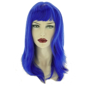 Mavi Renk Uzun Parti Peruğu (5343)