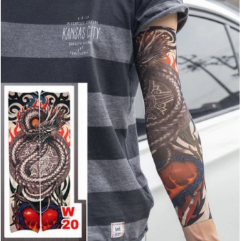 Giyilebilir Kol Dövmesi Çorap Dövme 3D Baskılı Kol Bacak Dövme 2 Adet Model 23 (5343)