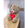 Sevgiliye Özel 35 cm Kahverengi Kalpli Sevimli Ayıcık – Romantik Peluş Hediye