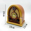 Orta Boy Kubbe Model Retro Ahşap Tasarım Bluetooth Hoparlörlü Radyo – FM/AM Destekli, Şarjlı ve Taşınabilir Radyo NS-7061 (5343)