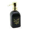 CAM KARE - SİYAH ŞİŞE--SARI KELEBEK-ÇiÇEK DESEN SIVI SABUNLUK 400ML GOLD PLASTİK POMPA (5343)